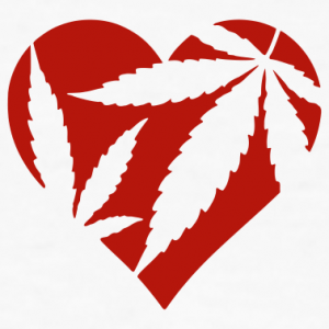 heart marijuana leaves